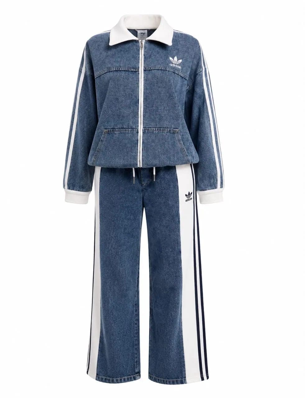 Striped Denim Track Co-Ord Set