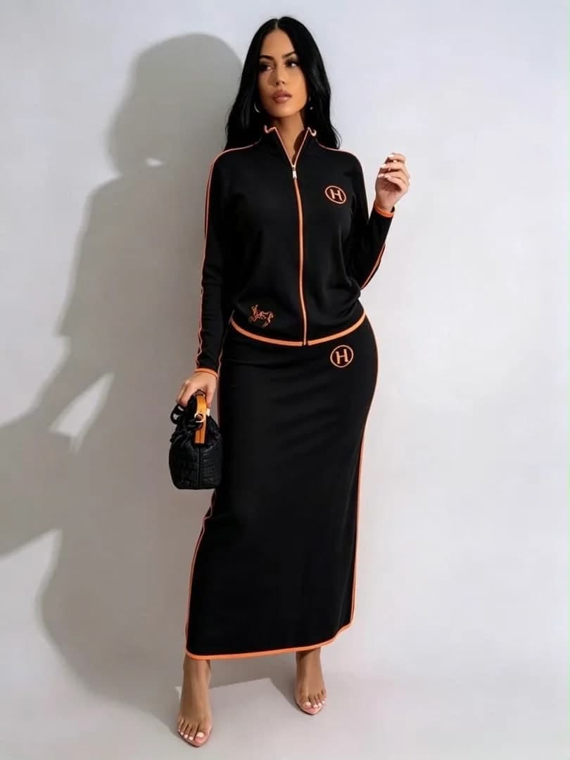 Hermes Top & Maxi Skirt Set