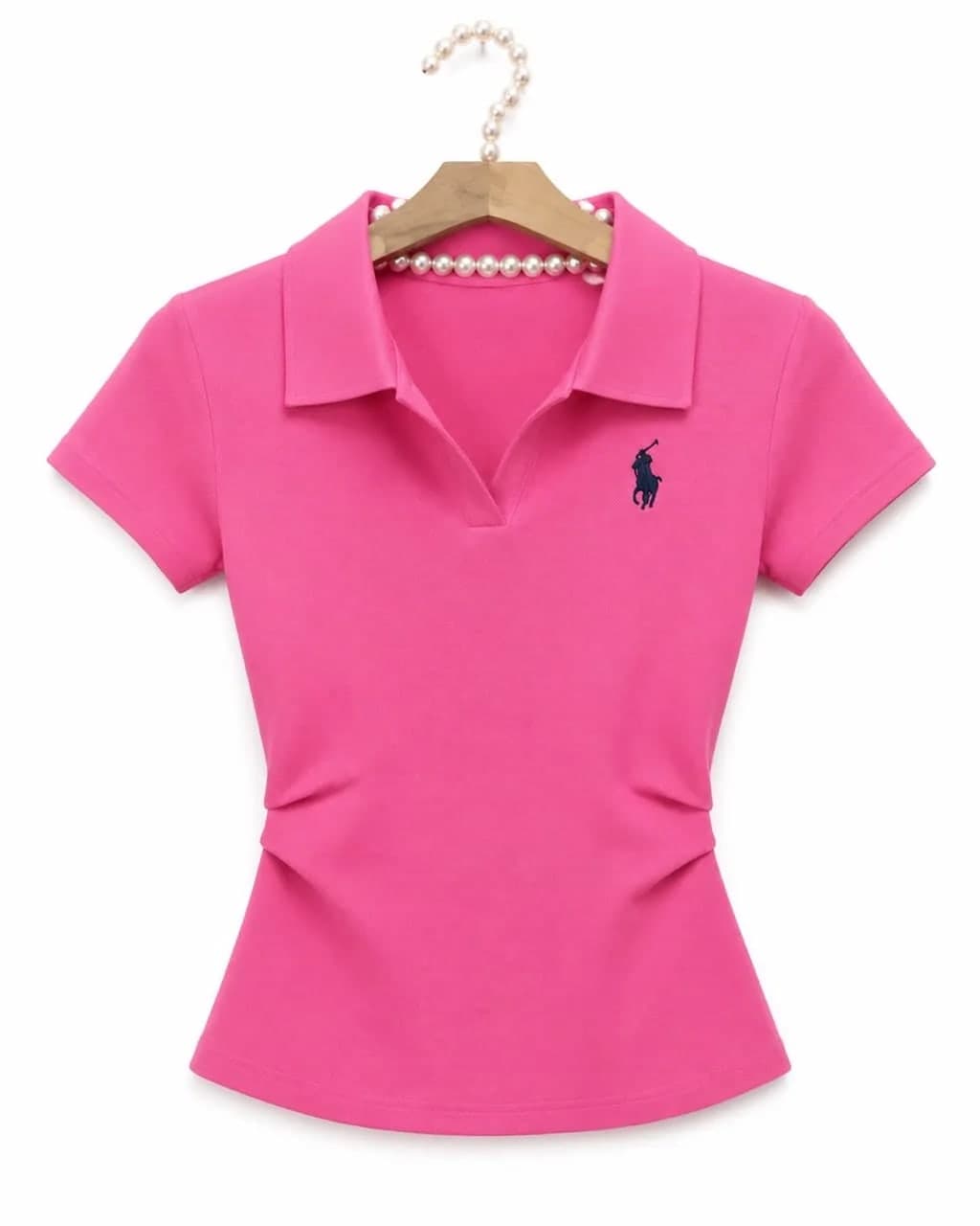 Pink Polo Knit Top