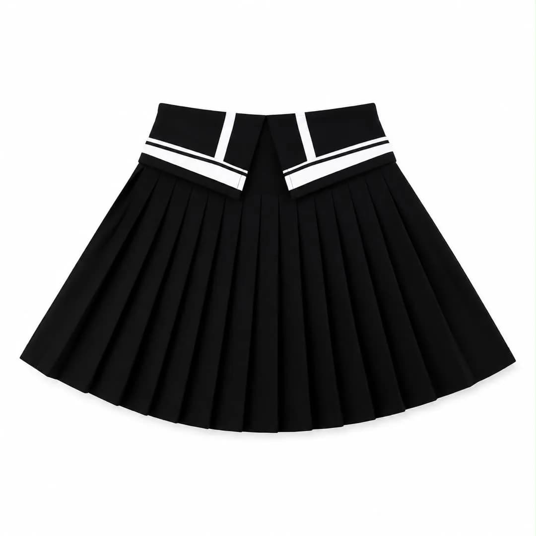 Black Pleated Tennis Skirt