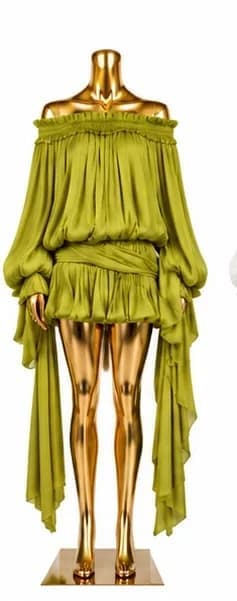 Luxurious ruffle silk dress